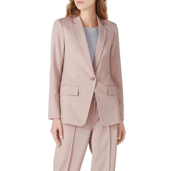 CLUB MONACO Borrem Pink Mauve Wool Blend Single Breasted Blazer, Size 12 - Picture 2 of 16